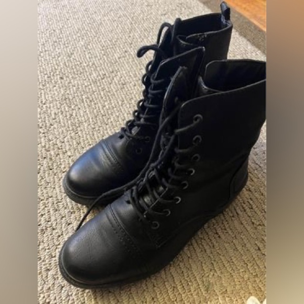 Women’s black combat boots